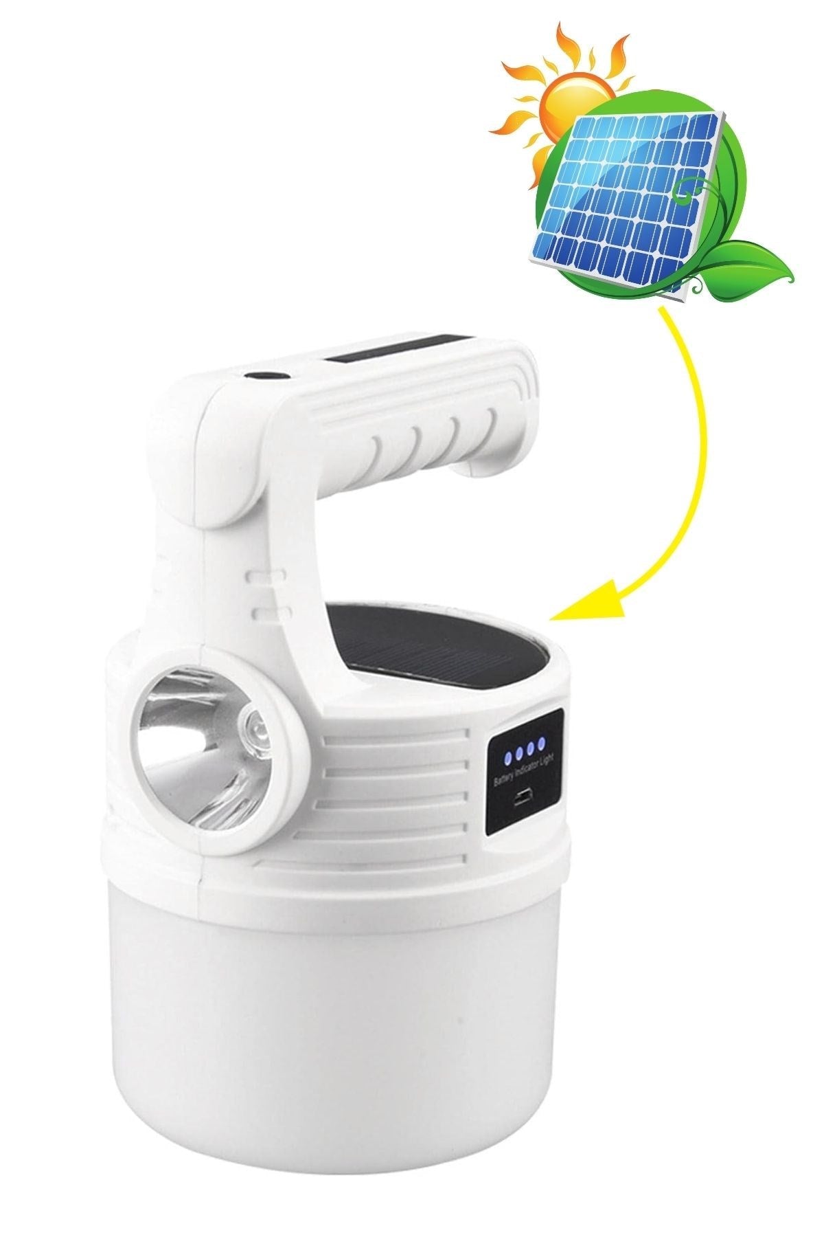 LED Güneş Enerjili Kamp Lambası–2000 Lümen Süper Parlak, 5 Aydınlatma Modlu,USB ile Şarj Edilebilir Dış Mekan,Asılabilir Torch El Feneri