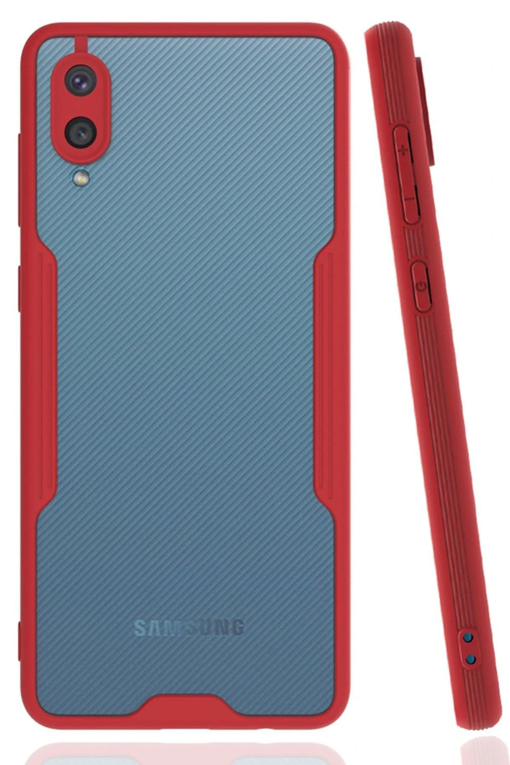 Mey İthalat® Samsung Galaxy A02 Kılıf Platin Silikon - Kırmızı