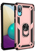 Mey İthalat® Samsung Galaxy A02 Kılıf Sofya Yüzüklü Silikon Kapak - Rose