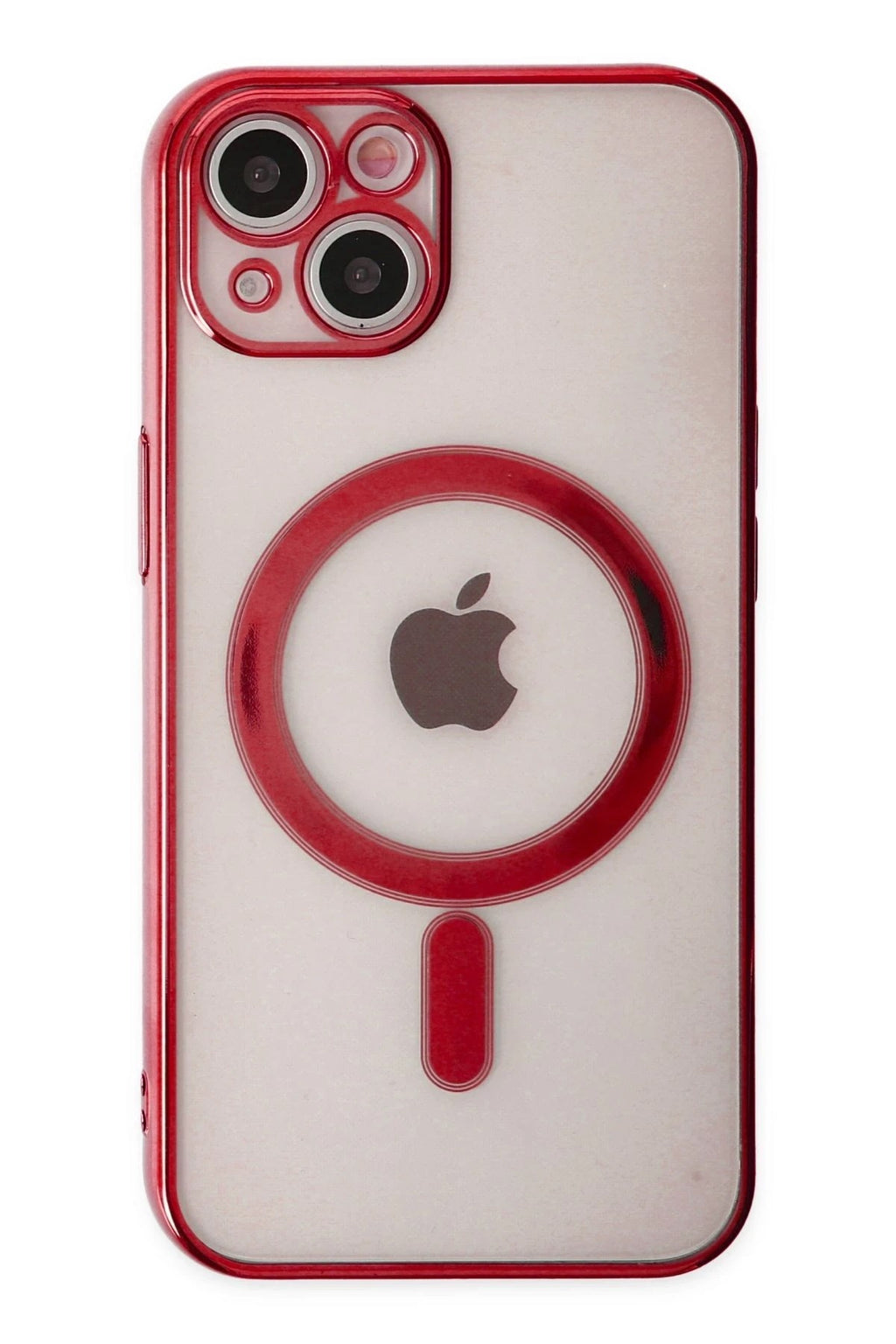 Mey İthalat® iPhone 14 Plus Kılıf Magneticsafe Lazer Silikon - Kırmızı