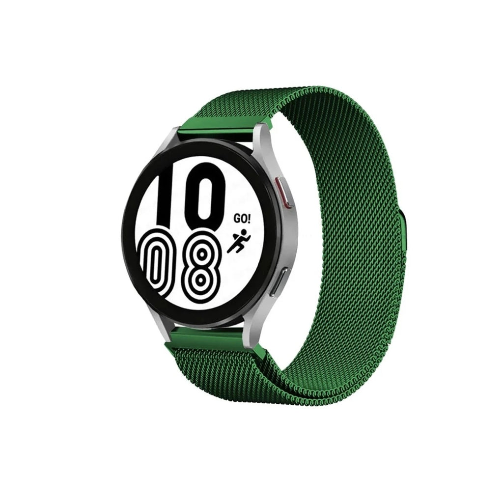 Mey İthalat® Samsung Galaxy Watch 4 Metal Mıknatıslı Kordon - Haki Yeşil