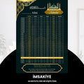 Ramazan İmsakiyesi - 300 Gr - A4 Boyut Kişiye Özel İsimli & Logolu 10 Adet Koyu Yeşil