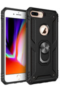 Mey İthalat® iPhone 7 Plus Kılıf Sofya Yüzüklü Silikon Kapak - Siyah