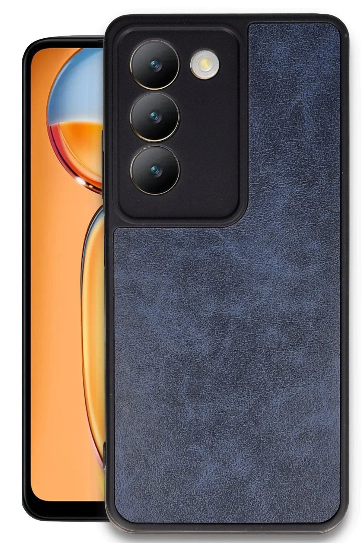 Mey İthalat® Vivo V30 Lite 4G Kılıf Aras Deri Kapak - Lacivert