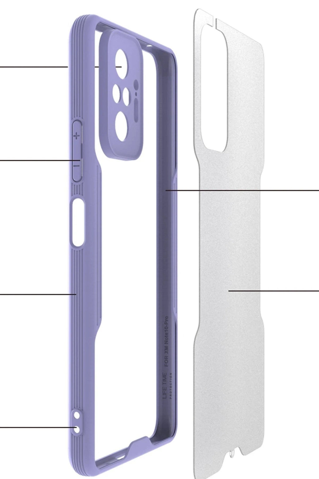 Mey İthalat® Redmi Note 10 Pro Kılıf Platin Silikon - Lila