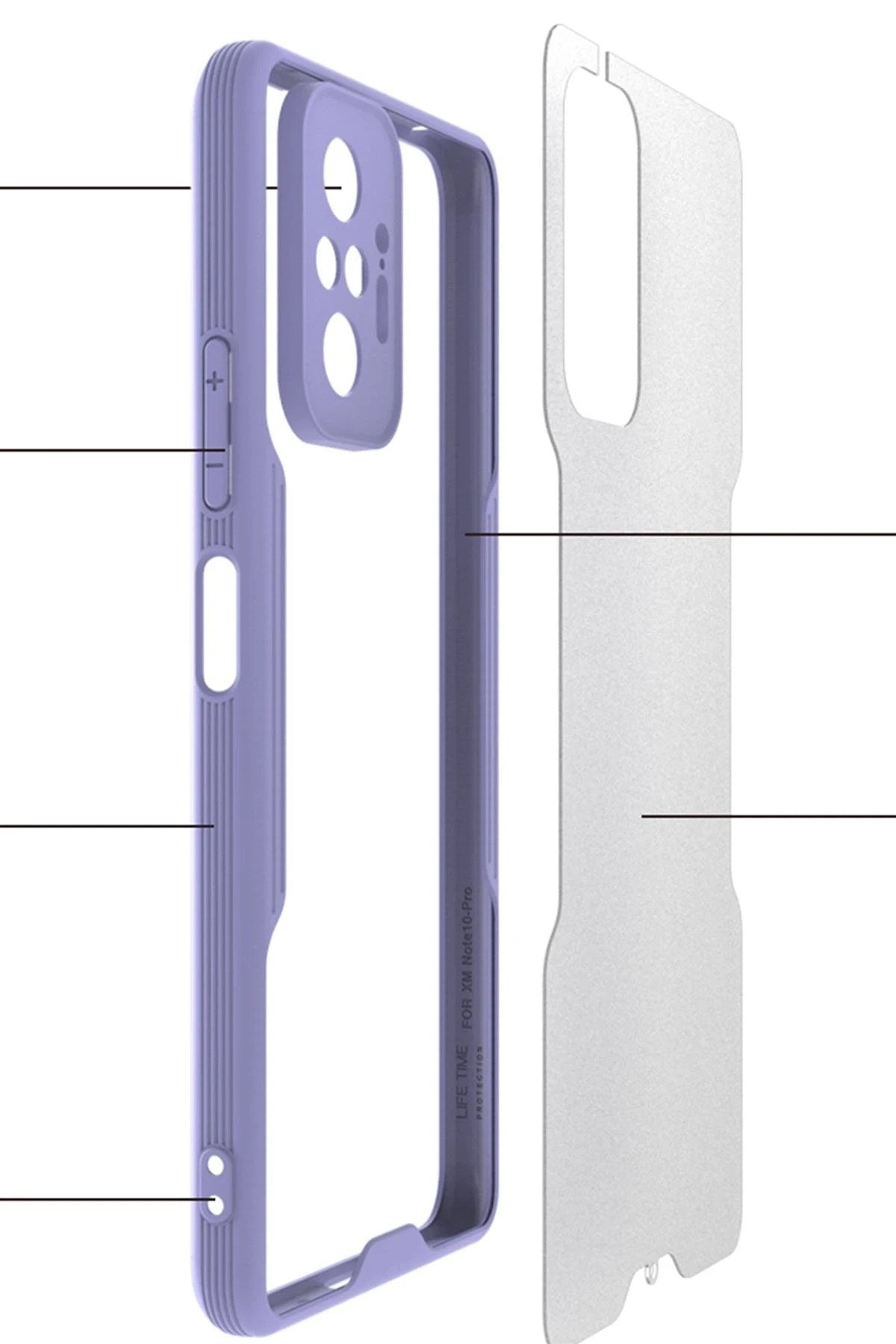 Mey İthalat® Redmi Note 10 Pro Kılıf Platin Silikon - Lila