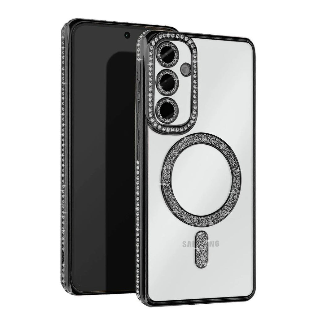Mey İthalat® Samsung Galaxy A16 5G Joke Simli Magneticsafe Kılıf - Siyah