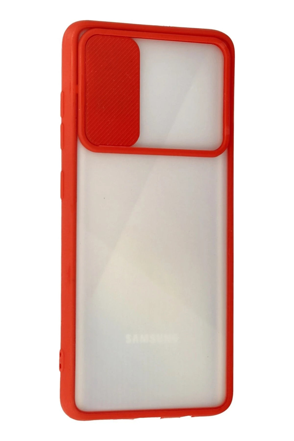 Mey İthalat® Samsung Galaxy A71 Kılıf Palm Buzlu Kamera Sürgülü Silikon - Kırmızı