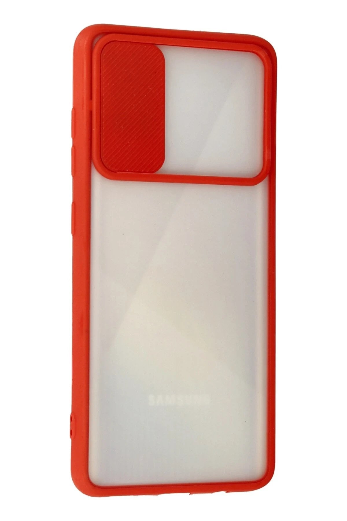 Mey İthalat® Samsung Galaxy A71 Kılıf Palm Buzlu Kamera Sürgülü Silikon - Kırmızı