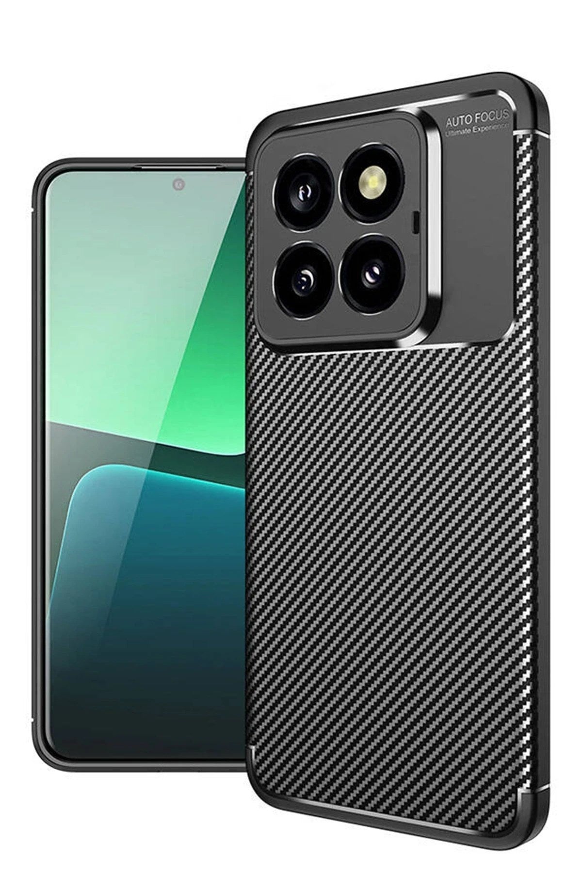 Mey İthalat® Mi 14T Pro Kılıf Auto Focus Karbon Kapak - Siyah