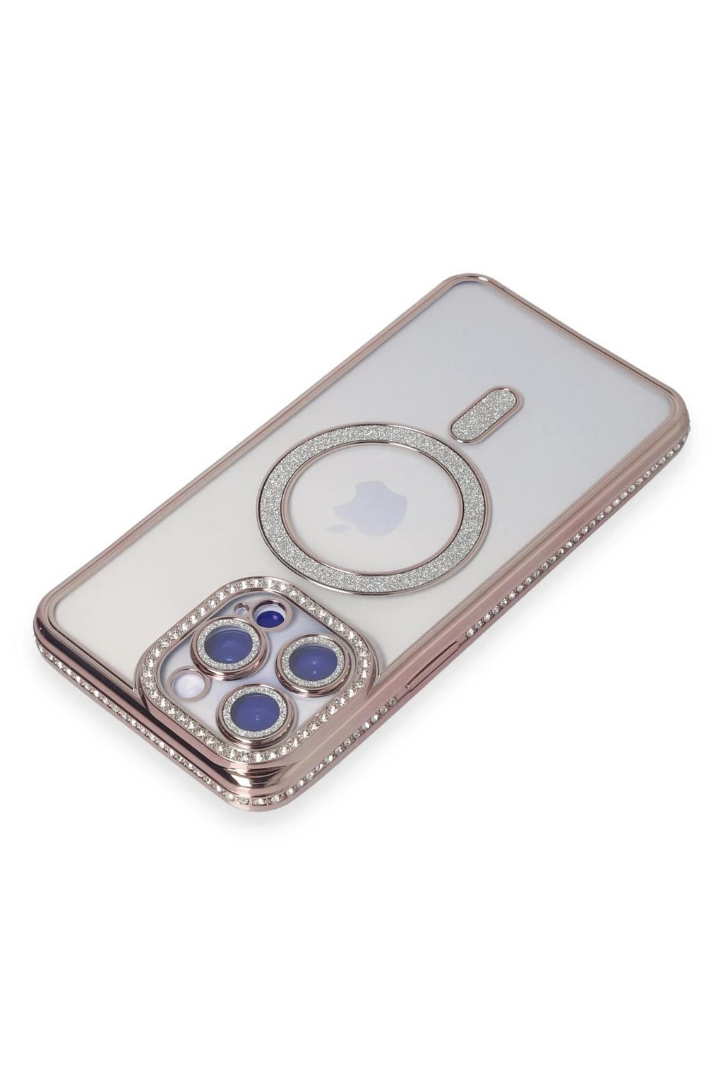 Mey İthalat® iPhone 14 Pro Max Kılıf Joke Simli Magneticsafe Kılıf - Pembe