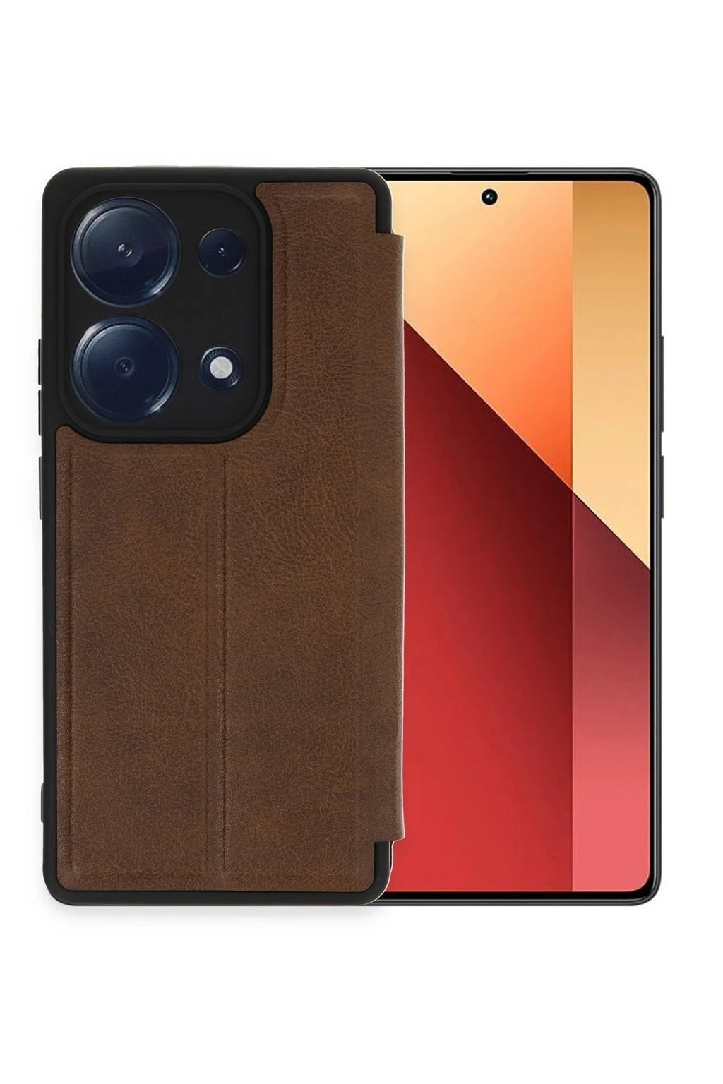 Mey İthalat® Redmi Note 13 Pro 4G Kılıf Flip Cover - Taba
