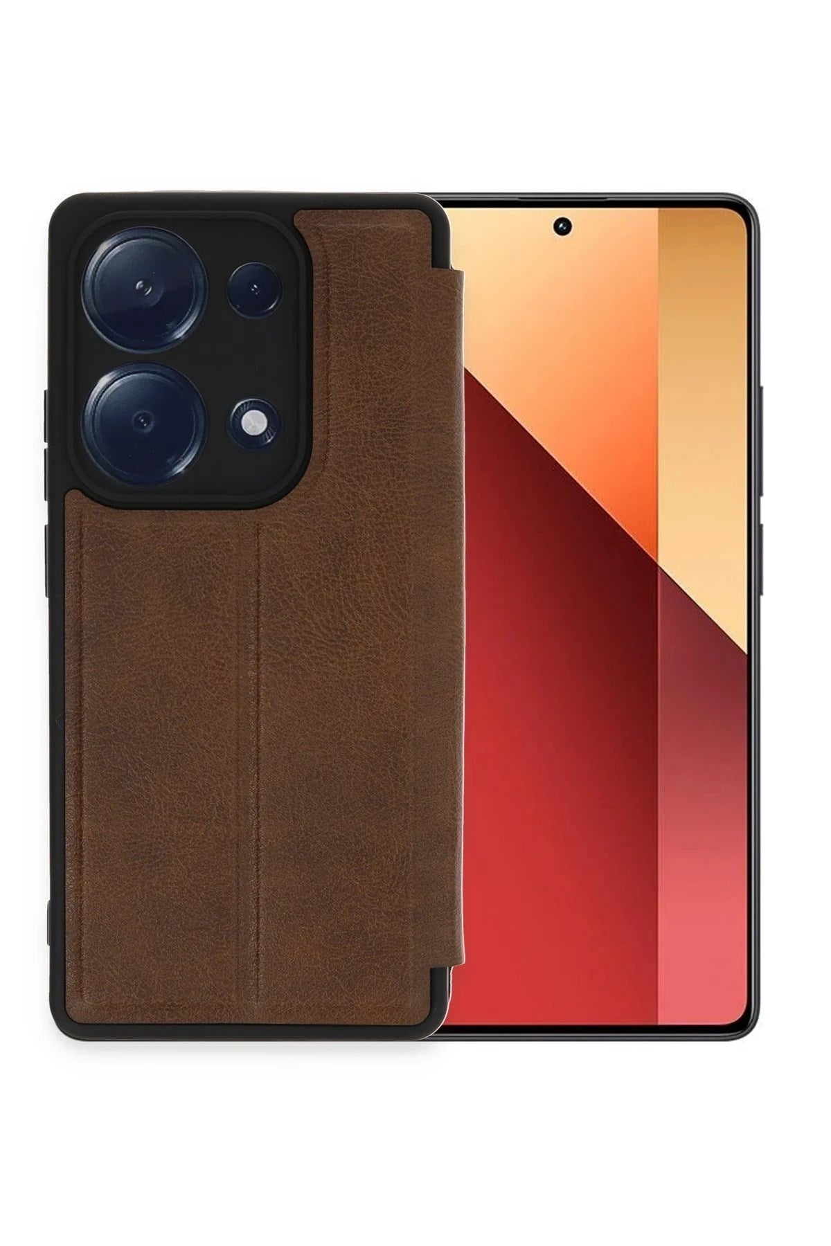 Mey İthalat® Redmi Note 13 Pro 4G Kılıf Flip Cover - Taba