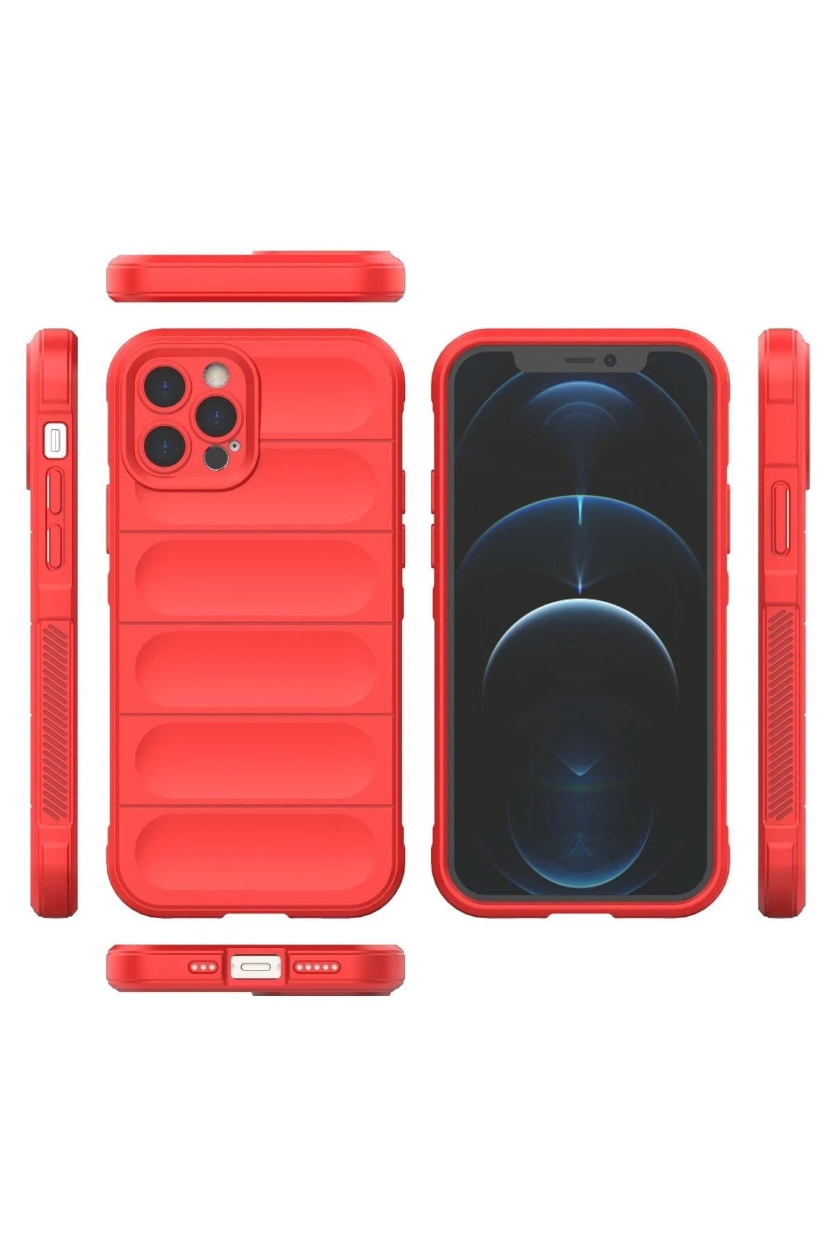 Mey İthalat® iPhone 12 Pro Max Kılıf Optimum Silikon - Kırmızı