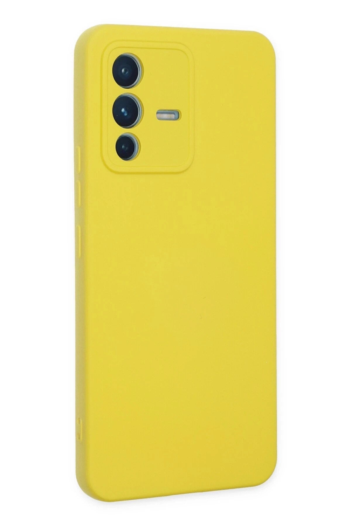 Mey İthalat® Vivo V23 5G Kılıf Nano içi Kadife Silikon - Sarı