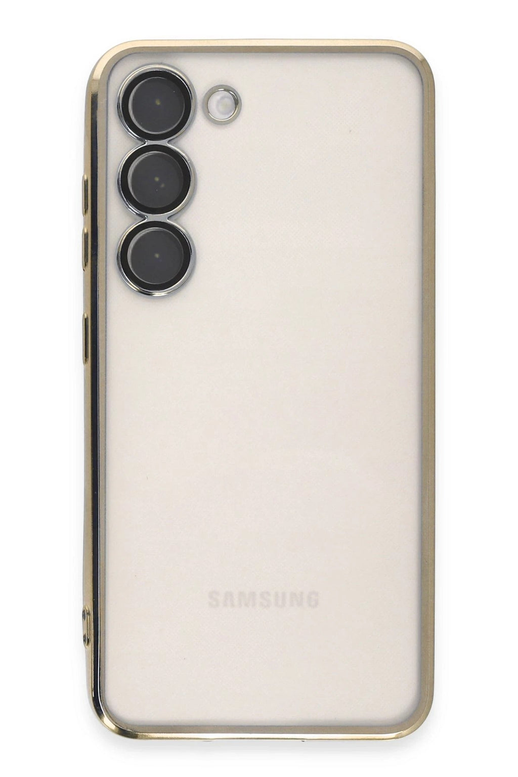 Mey İthalat® Samsung Galaxy S23 Plus Kılıf Lensli Silikon - Gold