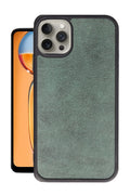 Mey İthalat® iPhone 15 Pro Max Kılıf Aras Deri Kapak - Koyu Yeşil