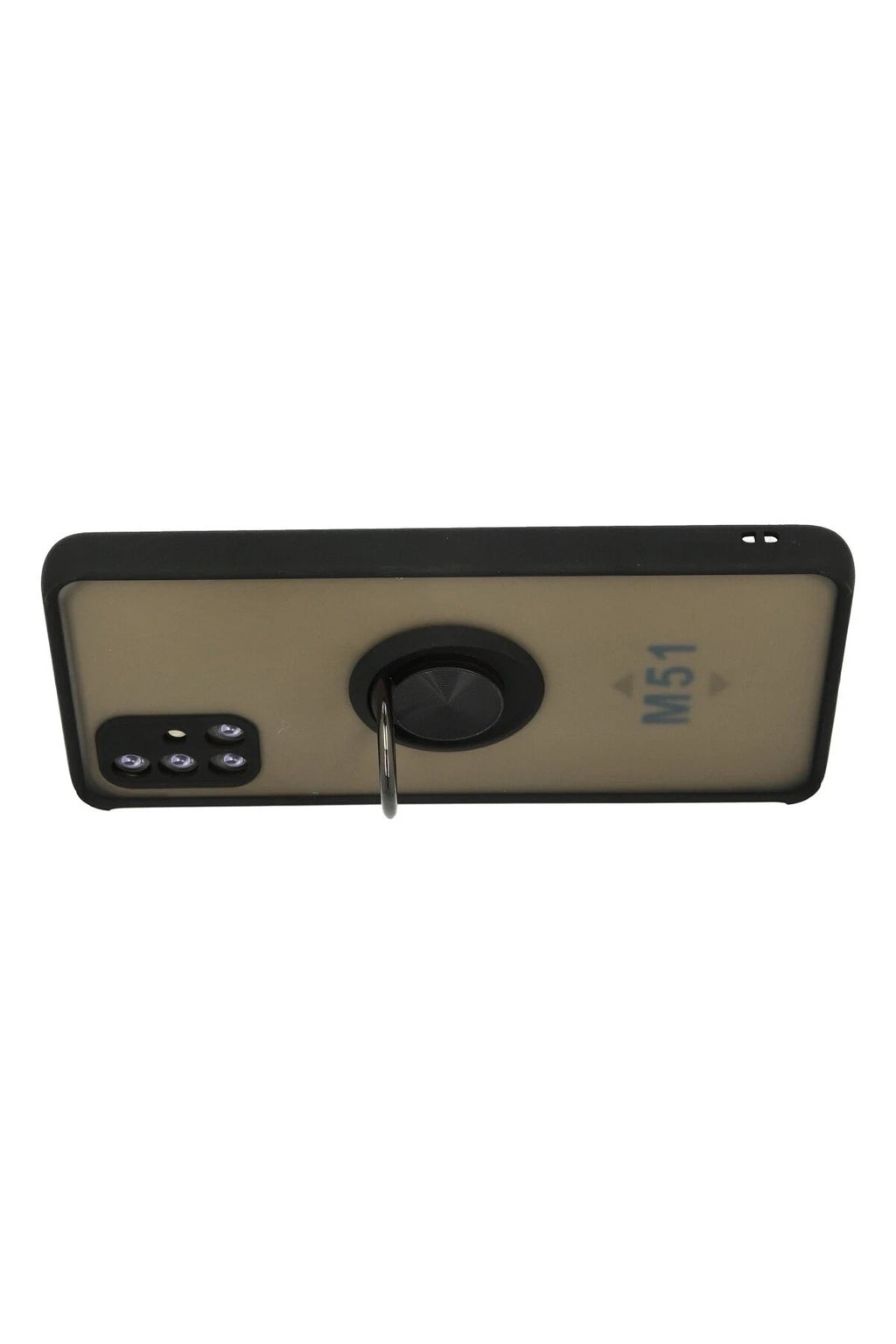 Mey İthalat® Samsung Galaxy M51 Kılıf Montreal Yüzüklü Silikon Kapak - Siyah
