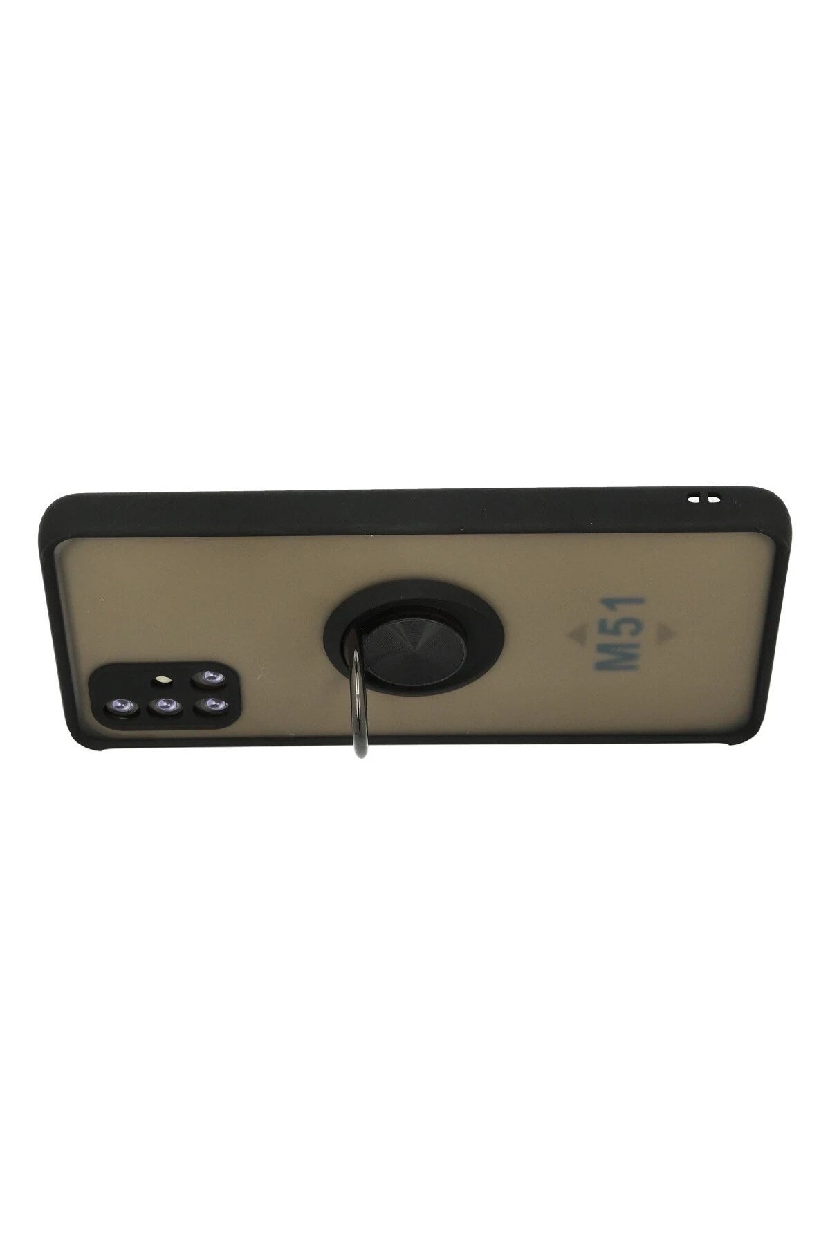 Mey İthalat® Samsung Galaxy M51 Kılıf Montreal Yüzüklü Silikon Kapak - Siyah