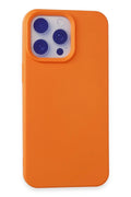 Mey İthalat® iPhone 15 Pro Max Kılıf Nano içi Kadife Silikon - Turuncu