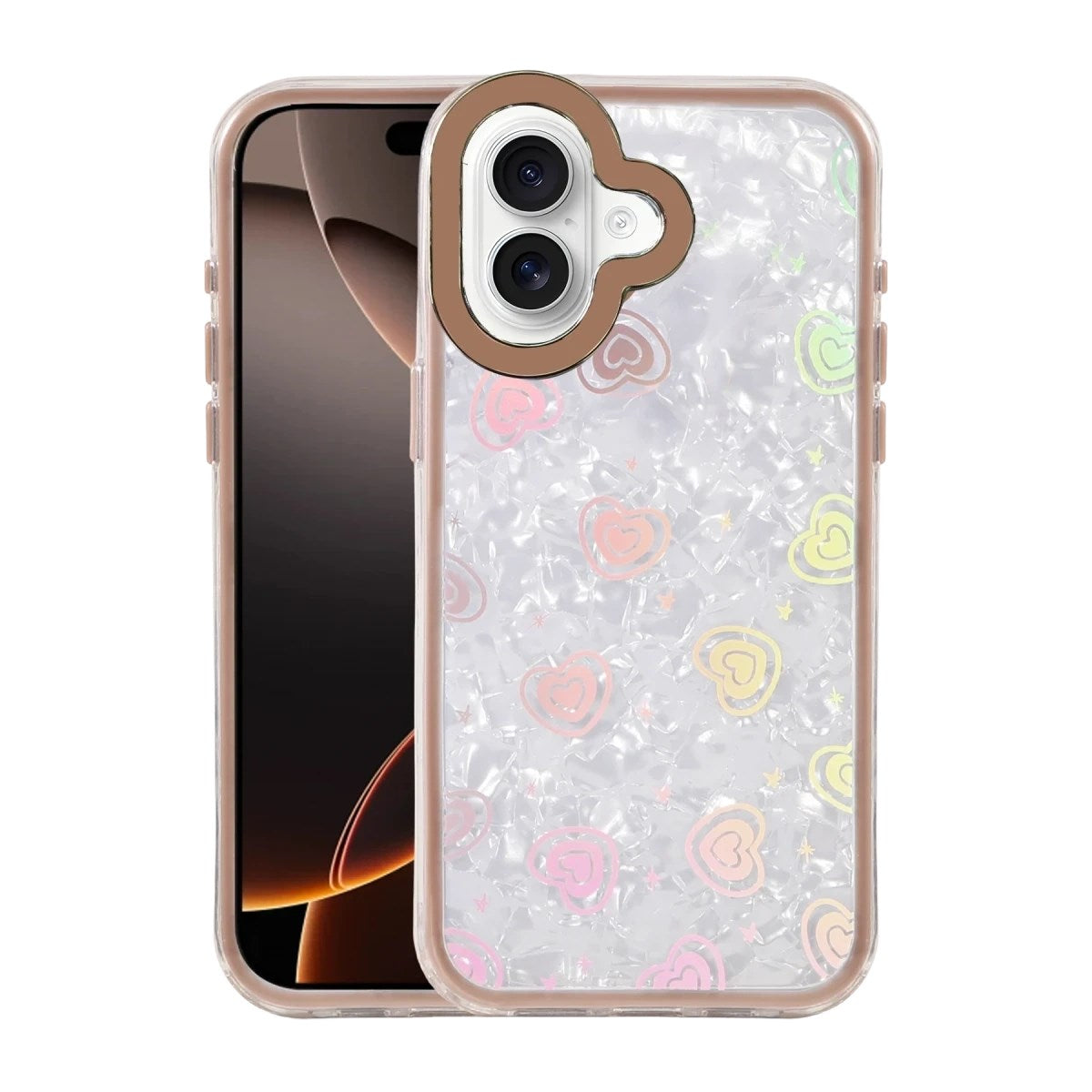 Mey İthalat® iPhone 16 Lumi Desenli Kapak - Çöl Titanyum