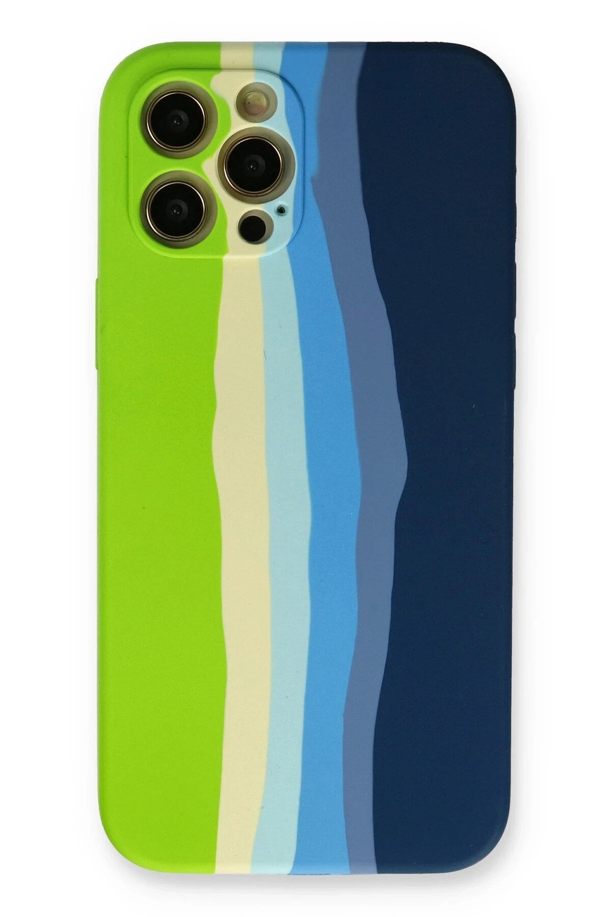 Mey İthalat® iPhone 12 Pro Max Kılıf Ebruli Lansman Silikon - Yeşil-Koyu Yeşil
