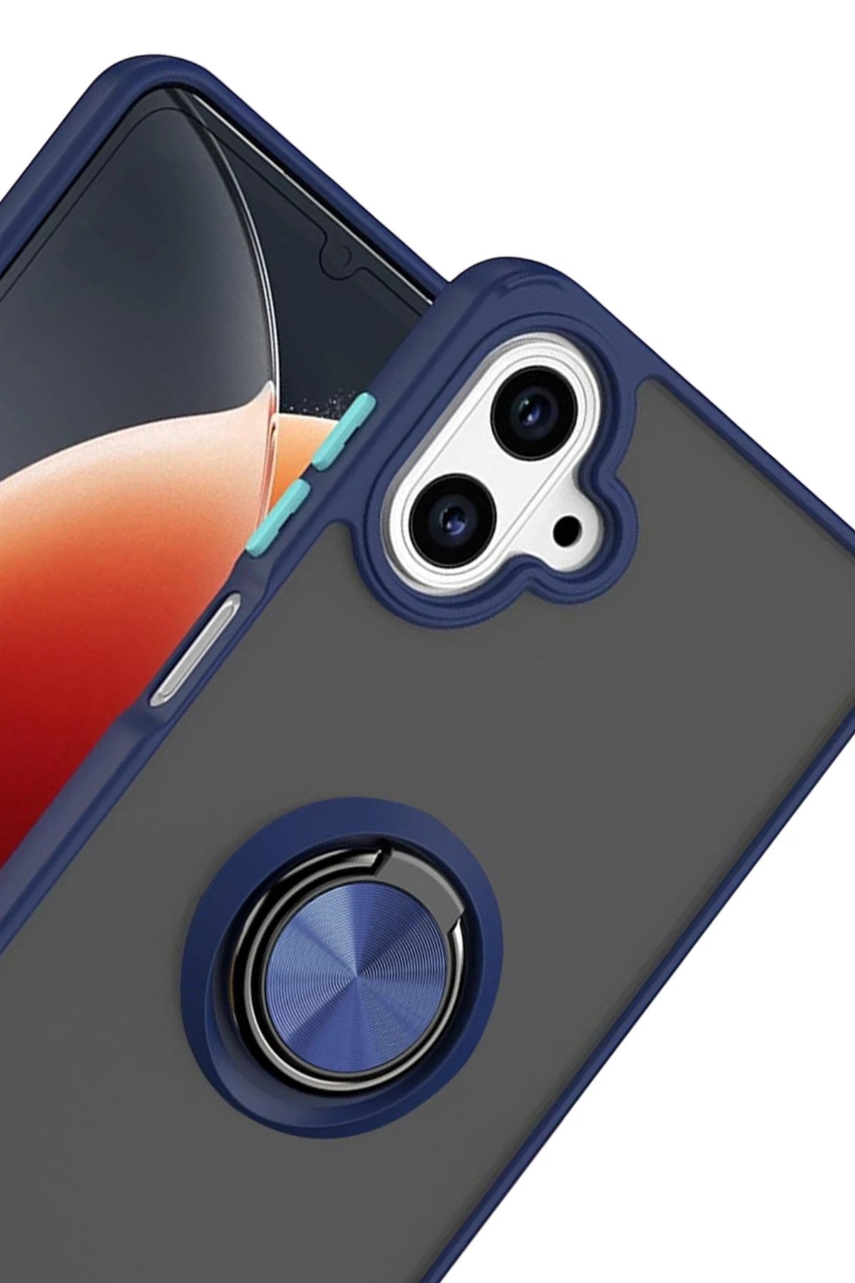 Mey İthalat® Samsung Galaxy A07 4G Montreal Yüzüklü Silikon Kapak - Lacivert