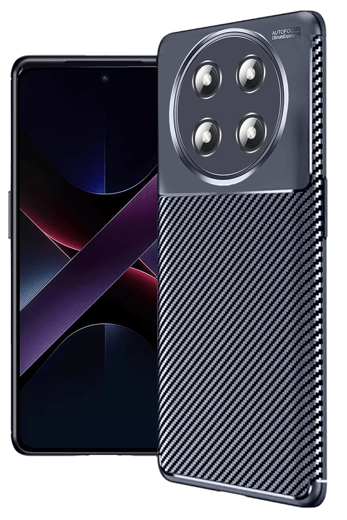 Mey İthalat® Honor Magic 7 Lite Kılıf Auto Focus Karbon Kapak - Lacivert