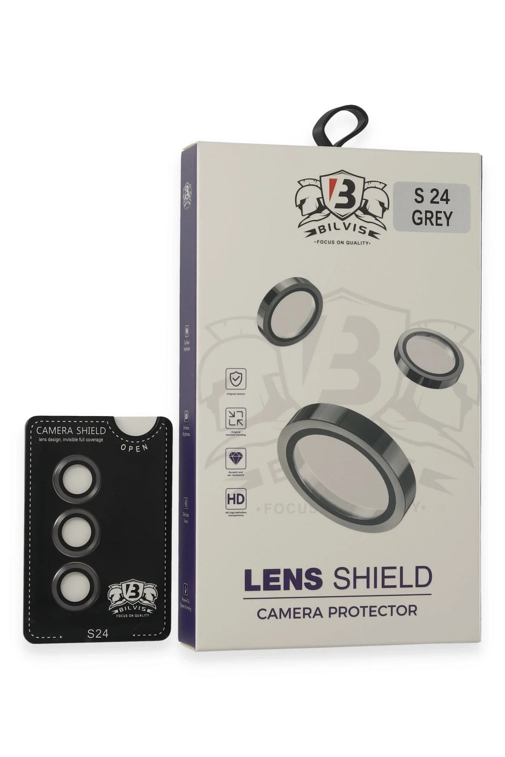 Mey İthalat® Samsung Galaxy S24 Bilvis Titan Kamera Lens - Titan Gri