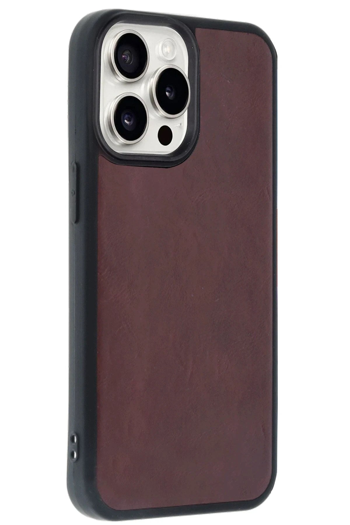 Mey İthalat® iPhone 14 Pro Max Kılıf Aras Deri Kapak - Bordo