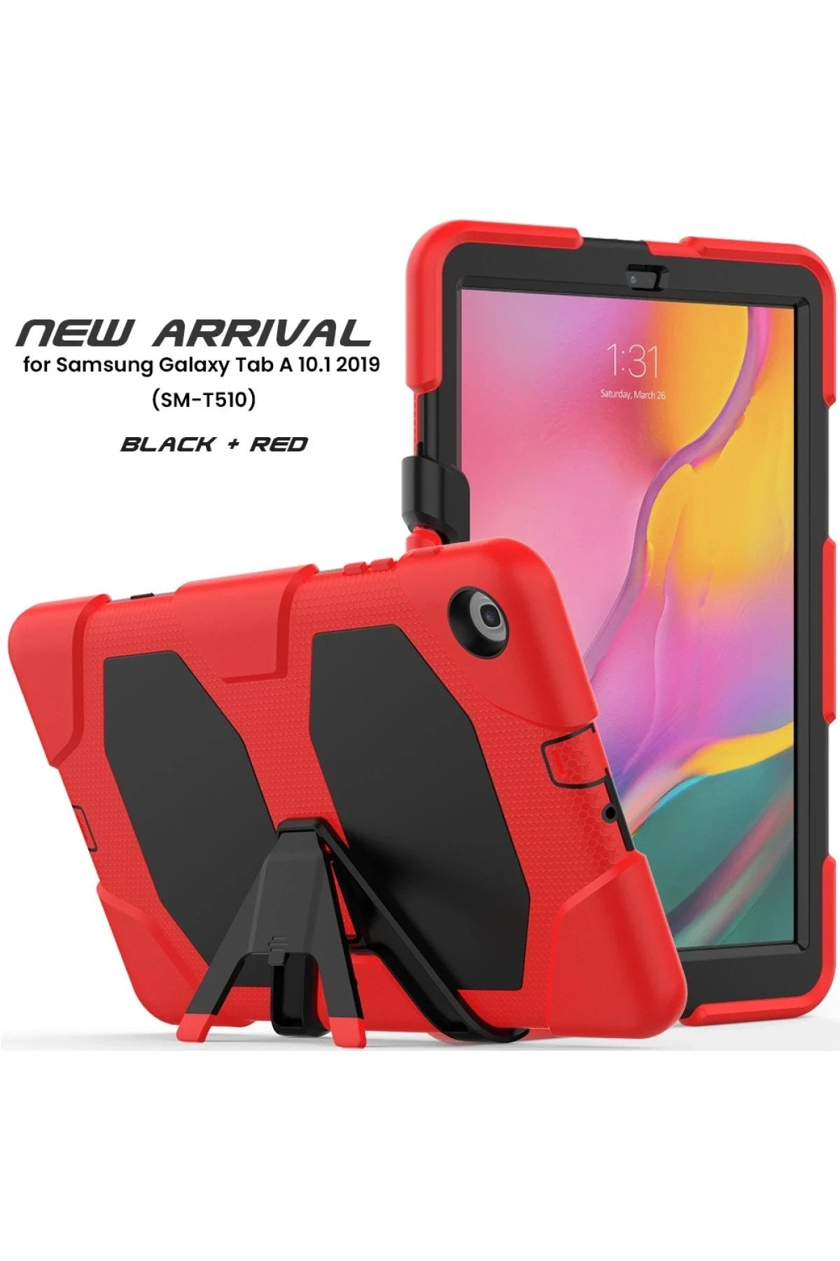 Mey İthalat® Samsung Galaxy T510 Tab A 10.1 Kılıf Griffin Tablet Kapak - Kırmızı