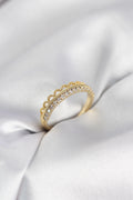Mey İthalat® Motif Desenli Gold Renk Zirkon Taşlı Kadın Yüzük