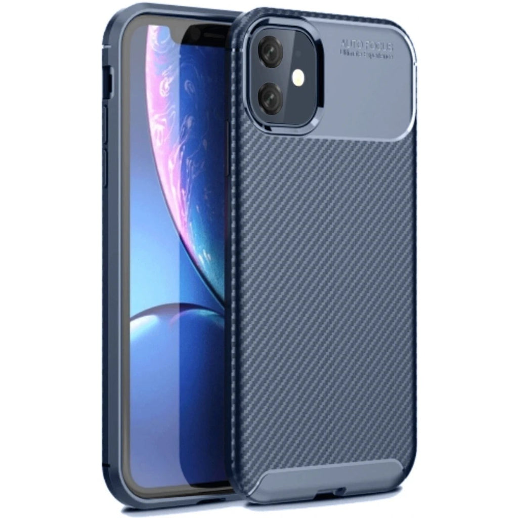 Mey İthalat® iPhone 11 Kılıf Auto Focus Karbon Kapak - Lacivert