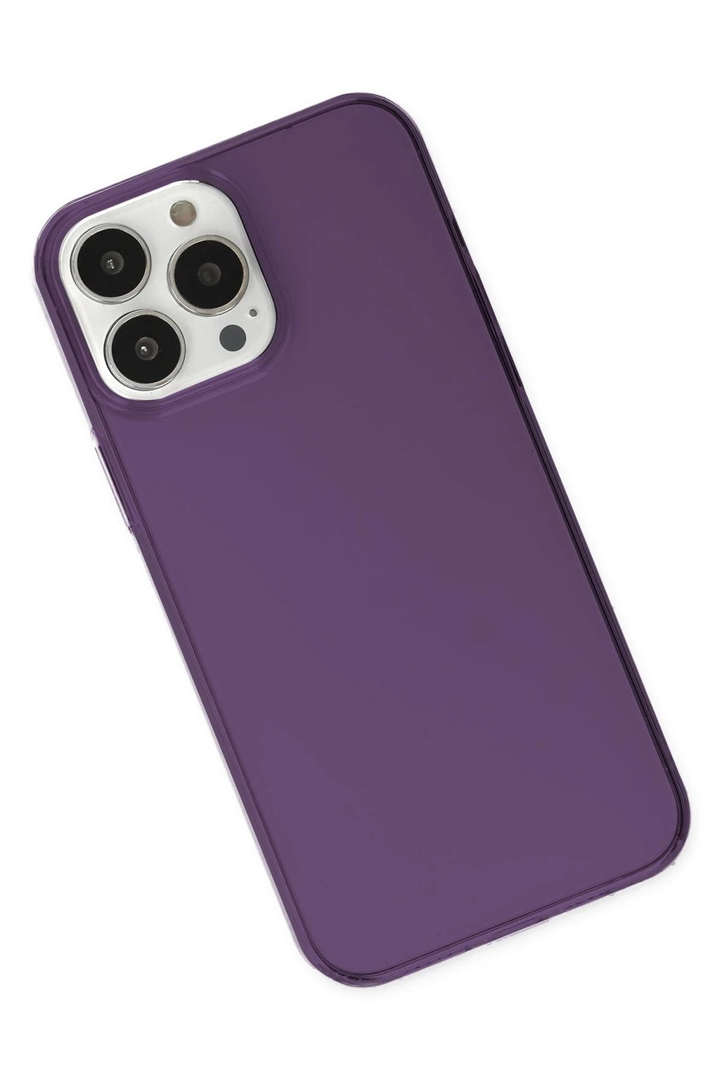 Mey İthalat® iPhone 14 Pro Max Kılıf Pc Sert Şeffaf Kapak - Mor
