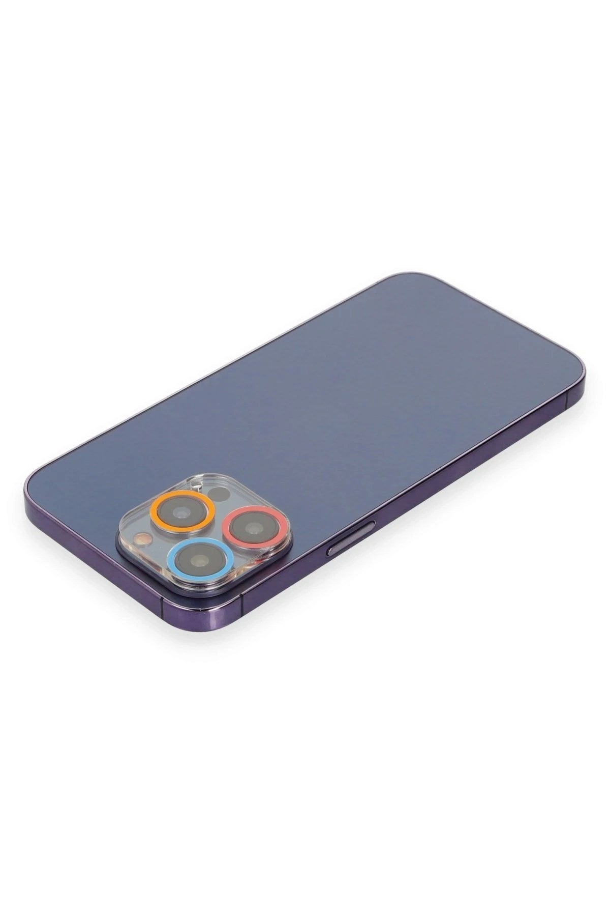 Mey İthalat® iPhone 13 Pro Renkli Kamera Lens Koruma Cam - Pembe-Mavi