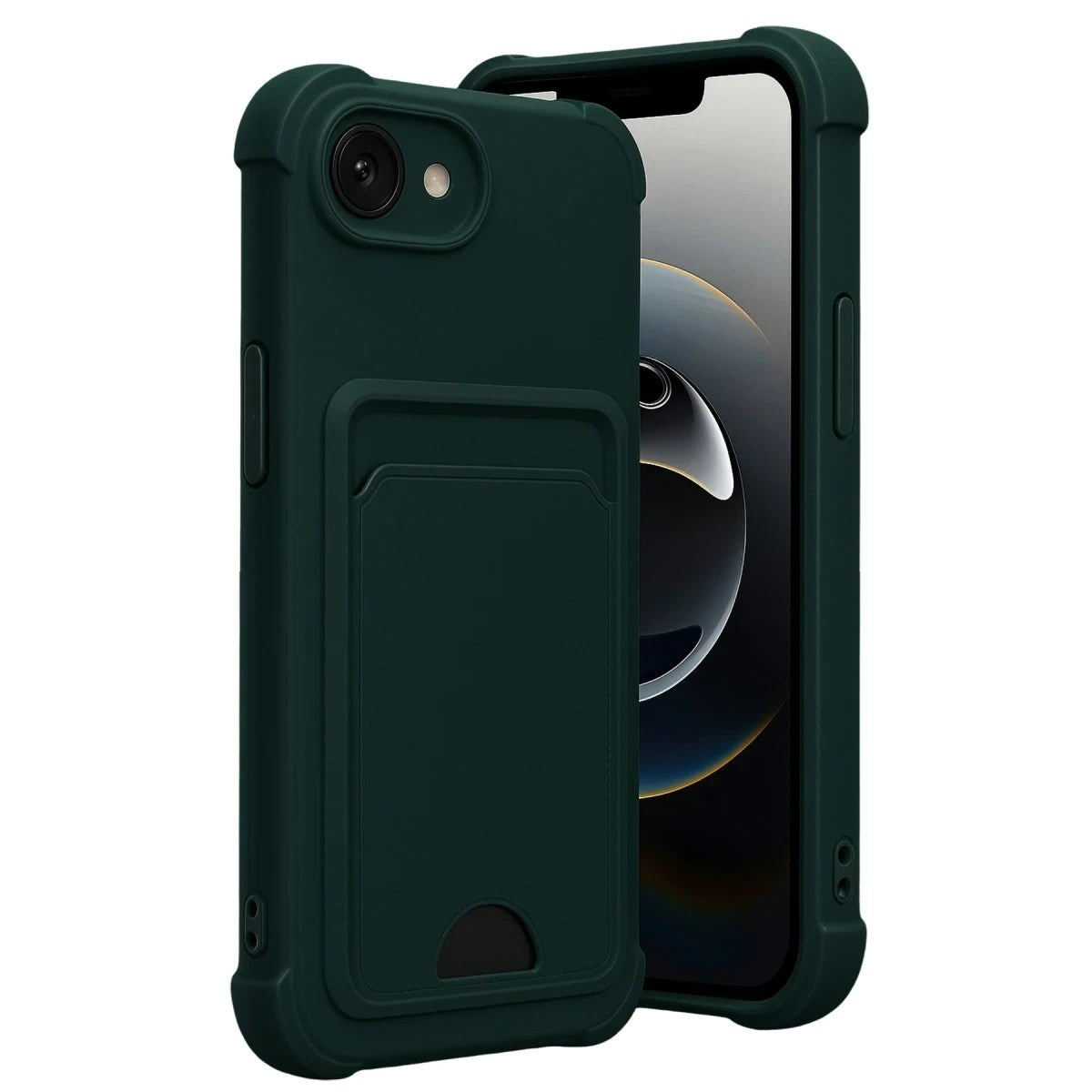 Mey İthalat® iPhone 16E Kelvin Kartvizitli Silikon - Koyu Yeşil