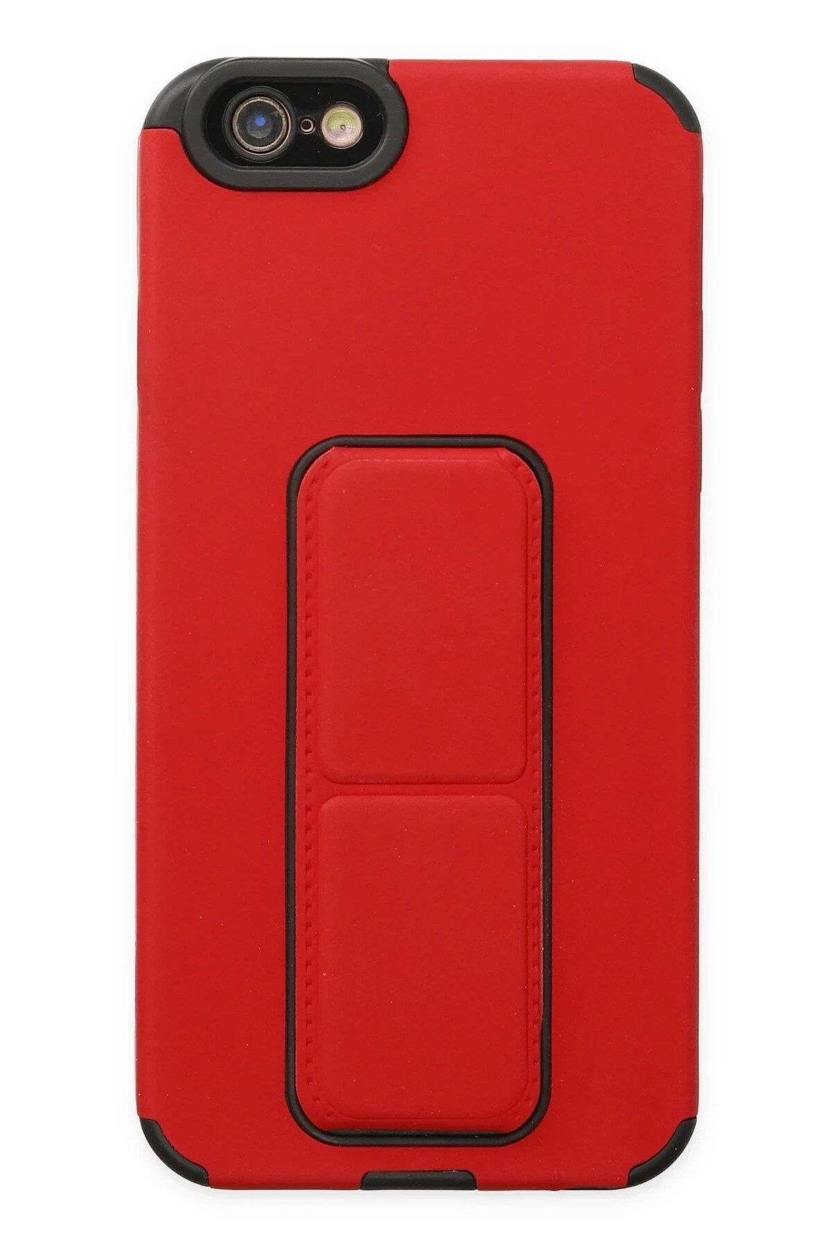 Mey İthalat® iPhone 6 Kılıf Mega Standlı Silikon - Kırmızı