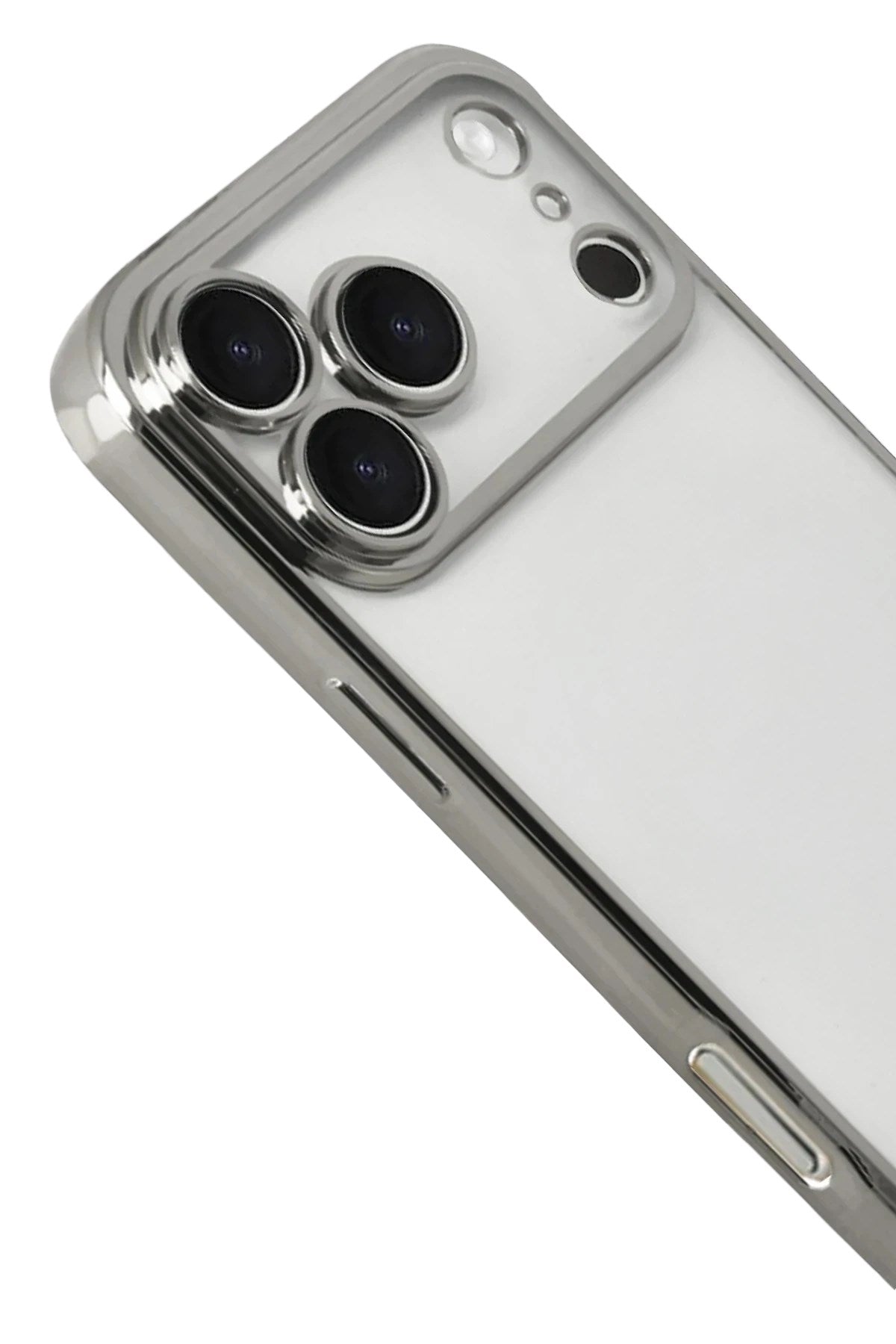 Mey İthalat® iPhone 17 Pro Max Lensli Silikon - Gümüş