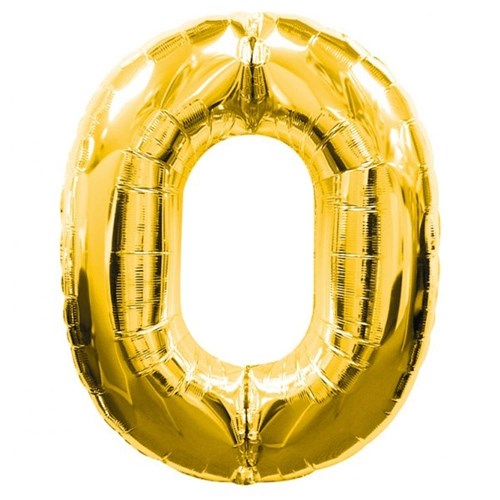 Mey İthalat® 0 Rakamlı Folyo Balon Gold Renk 40 inç