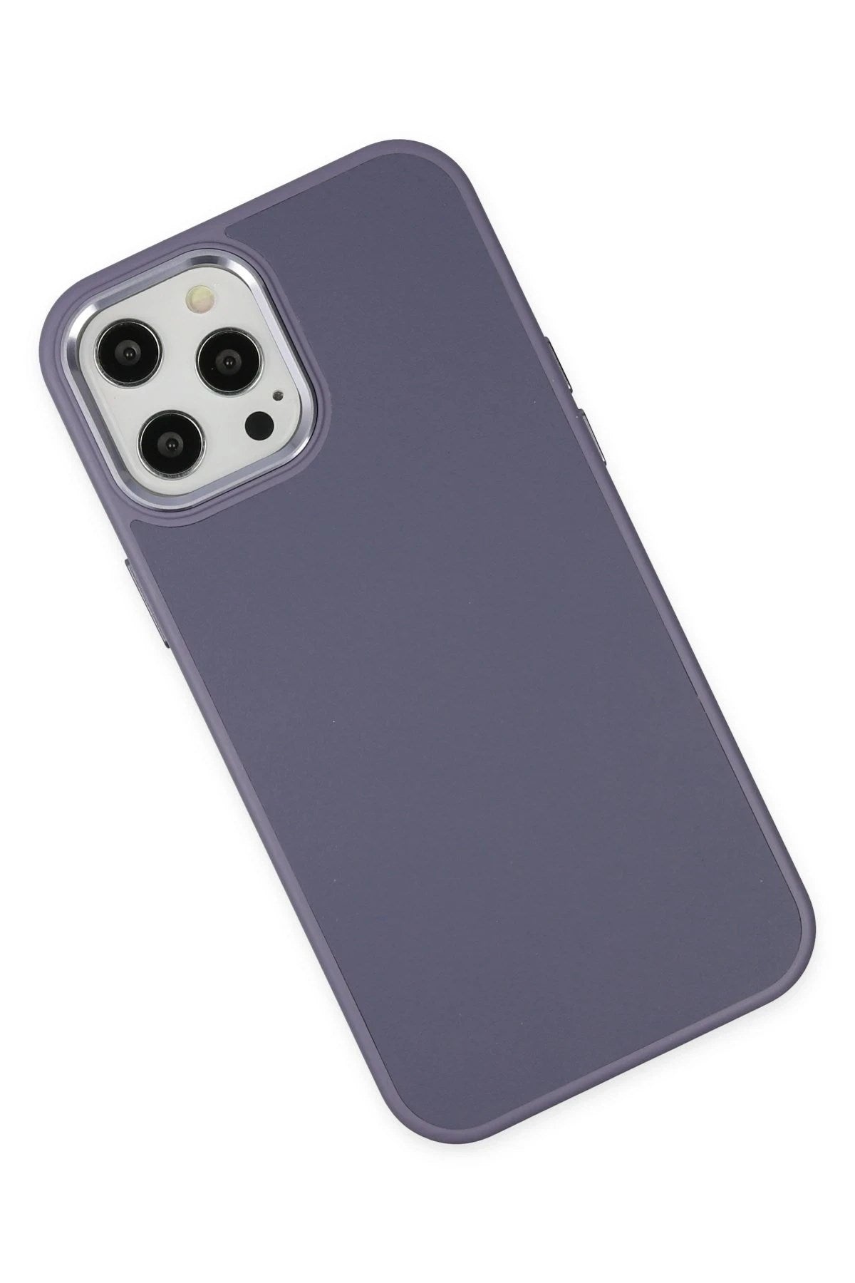 Mey İthalat® iPhone 12 Pro Max Kılıf Asya Deri Silikon - Mor