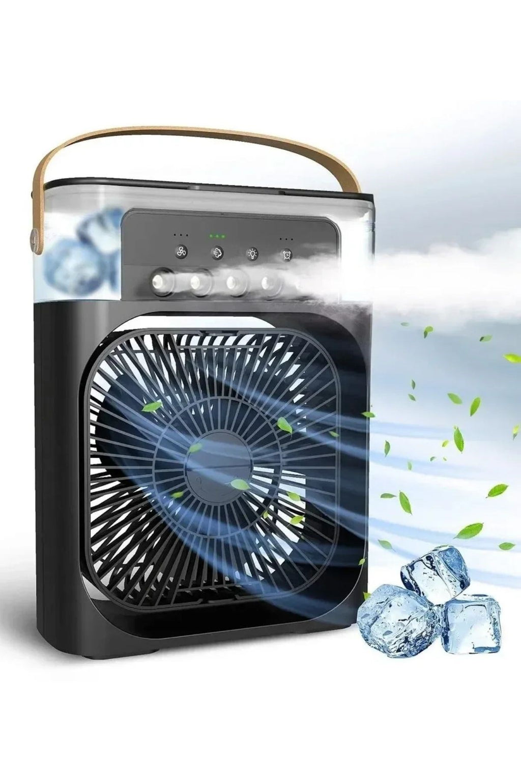 Taşınabilir 3 Farklı Mod Ayarlı 7 Farklı Led Işıklı Sulu Soğutmalı Taşınabilir Masaüstü USB Fan Vantilatör