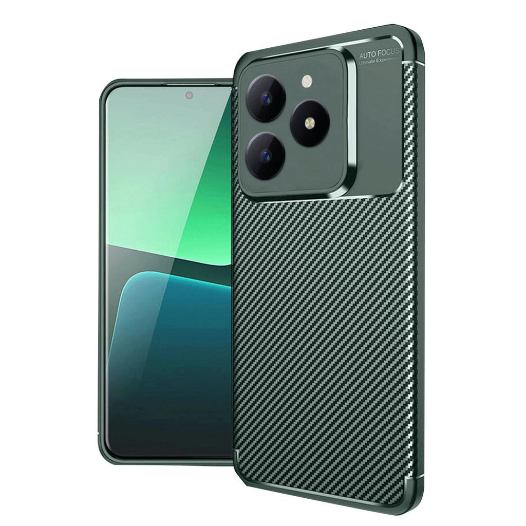 Mey İthalat® Realme C61 Kılıf Auto Focus Karbon Kapak - Koyu Yeşil
