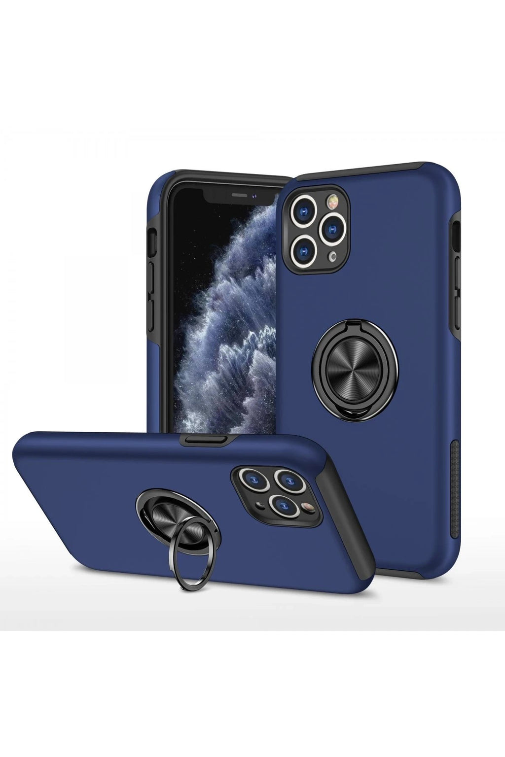 Mey İthalat® iPhone 11 Pro Max Kılıf Elit Yüzüklü Kapak - Lacivert