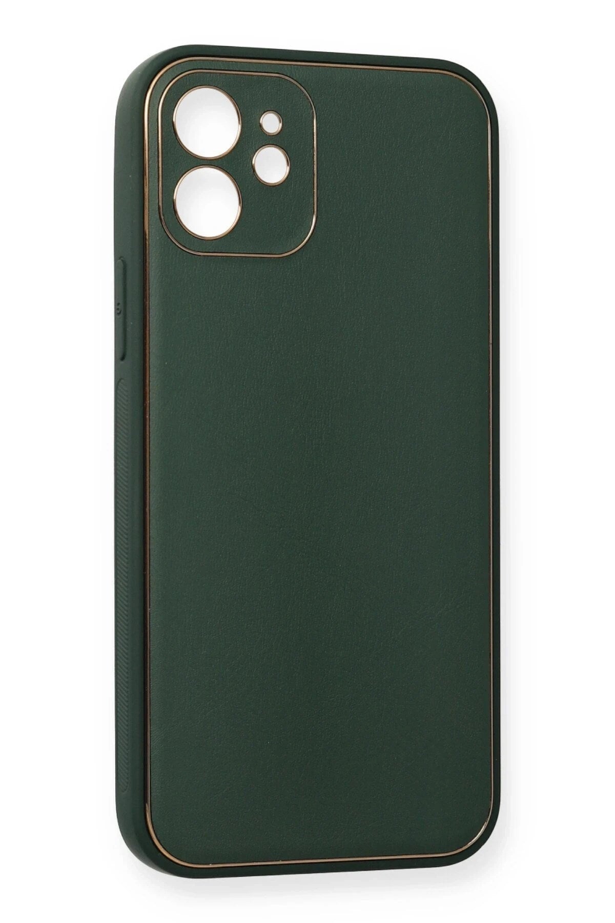 Mey İthalat® iPhone 12 Mini Kılıf Coco Deri Silikon Kapak - Yeşil
