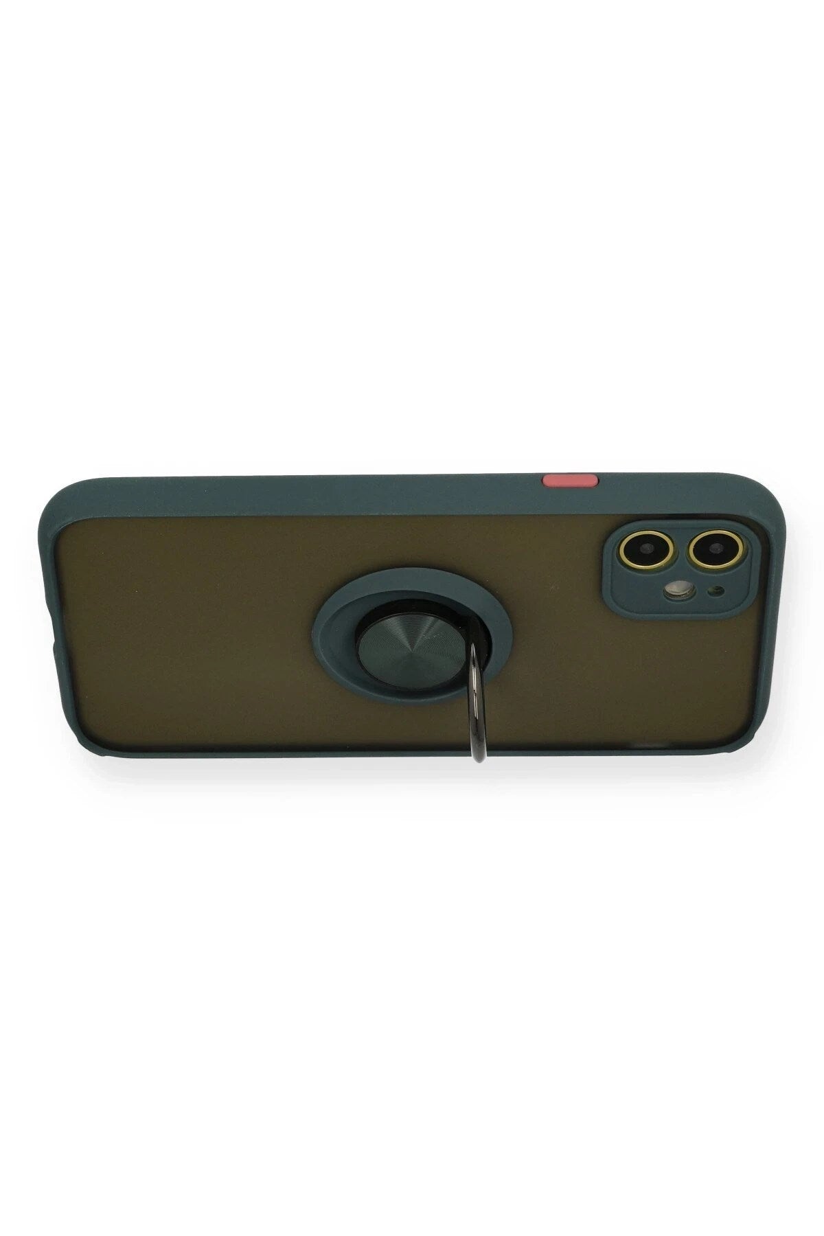 Mey İthalat® iPhone 11 Kılıf Montreal Yüzüklü Silikon Kapak - Yeşil