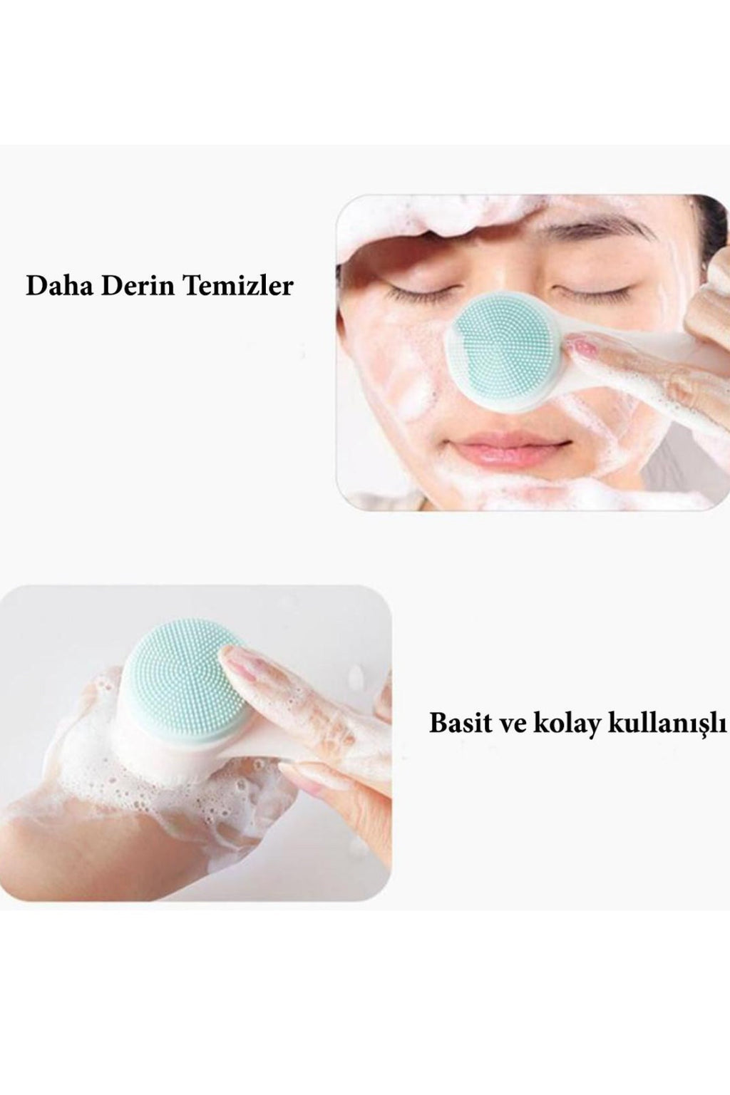 2li Set Çift Taraflı Cilt Temizleme Fırçası ve Yeşim Taşı Çift Taraflı Cilt Masaj Aleti