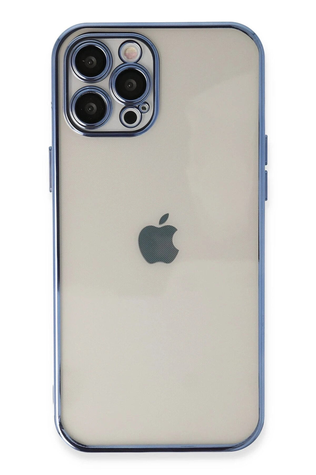 Mey İthalat® iPhone 12 Pro Kılıf Lensli Silikon - Açık Mavi