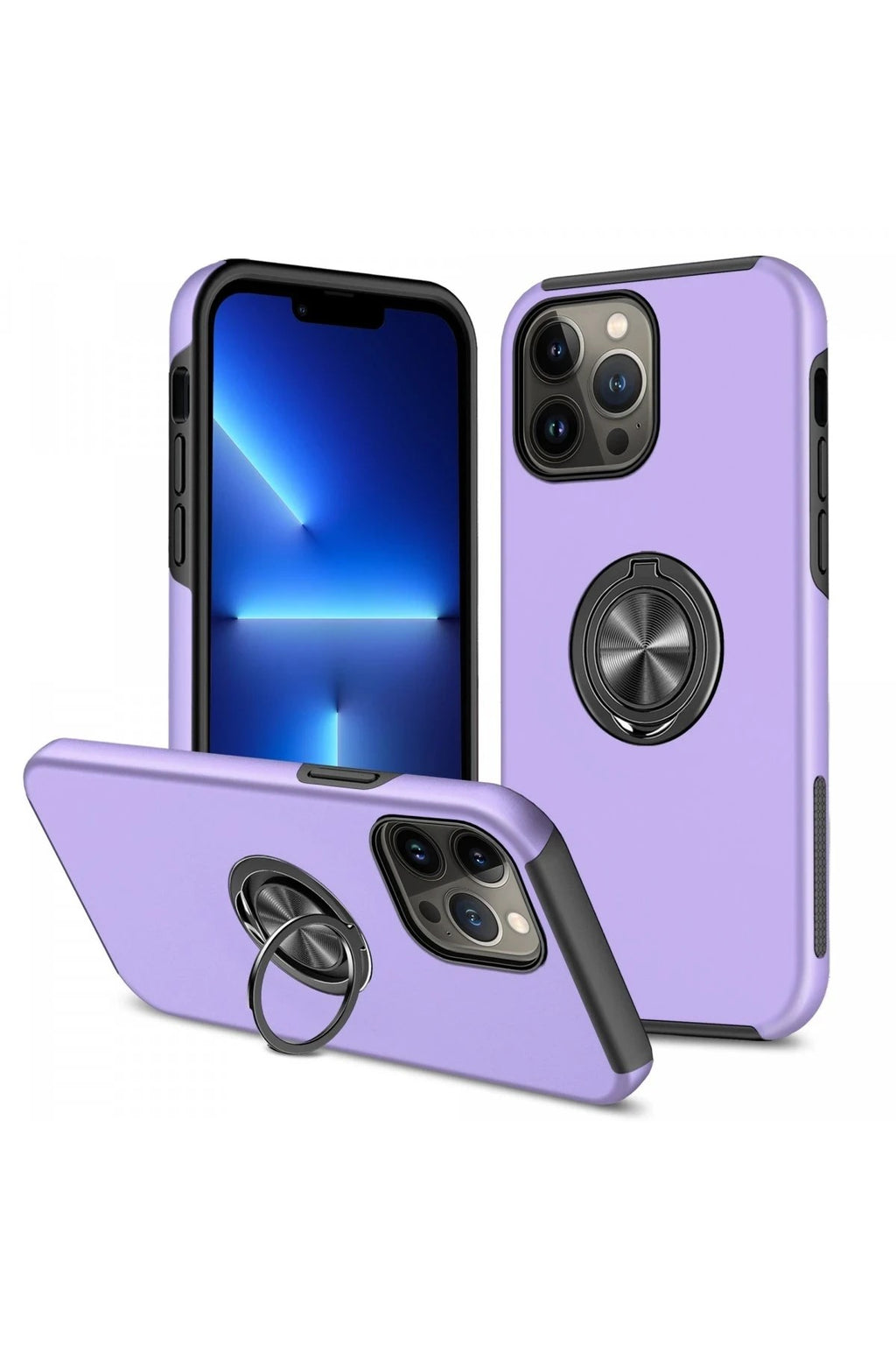 Mey İthalat® iPhone 13 Pro Max Kılıf Elit Yüzüklü Kapak - Mor