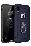 Mey İthalat® iPhone XS Max Kılıf Sofya Yüzüklü Silikon Kapak - Lacivert