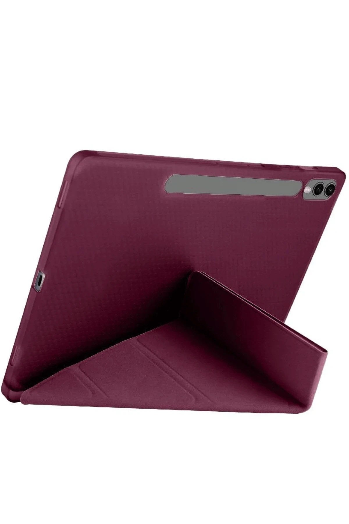 Mey İthalat® Samsung Galaxy X610 Tab S9 FE Plus 12.4 Kılıf Kalemlikli Mars Tablet Kılıfı - Mürdüm